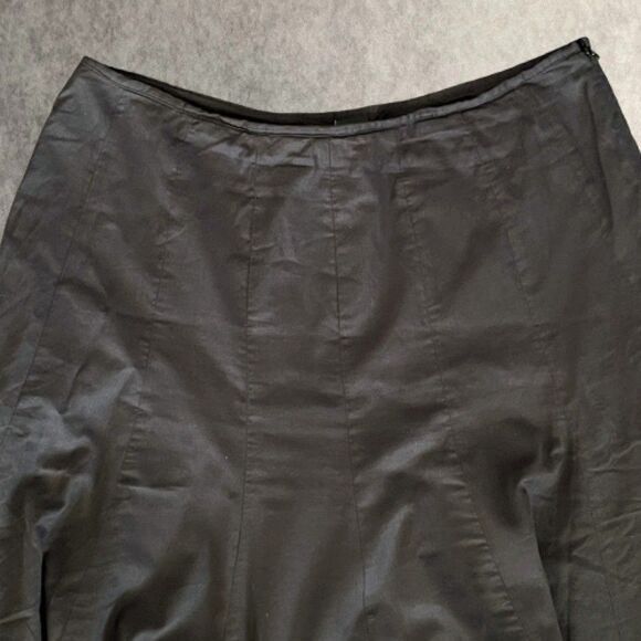 Jarbo Ultra Flare Maxi Skirt Womens Size 10 Black A Line Swing Skirt 100% Cotton - Picture 2 of 13